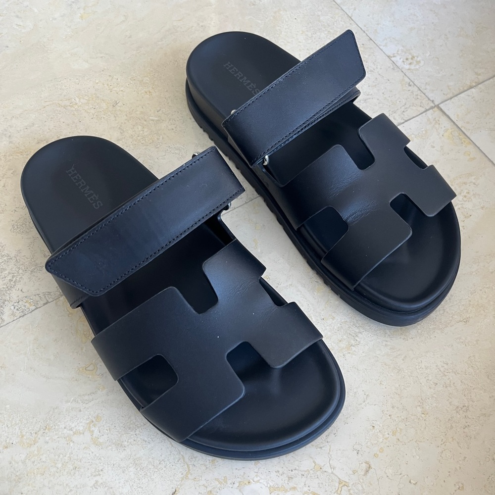 Black Hermes Chypre Sandals 36.5